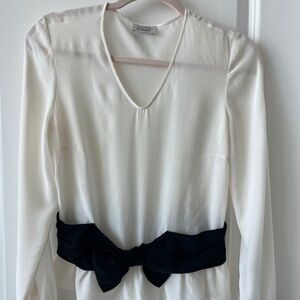 STEFFEN SCHRAUT Silk Blouse | Black Bow Waist | Size 36 (S)